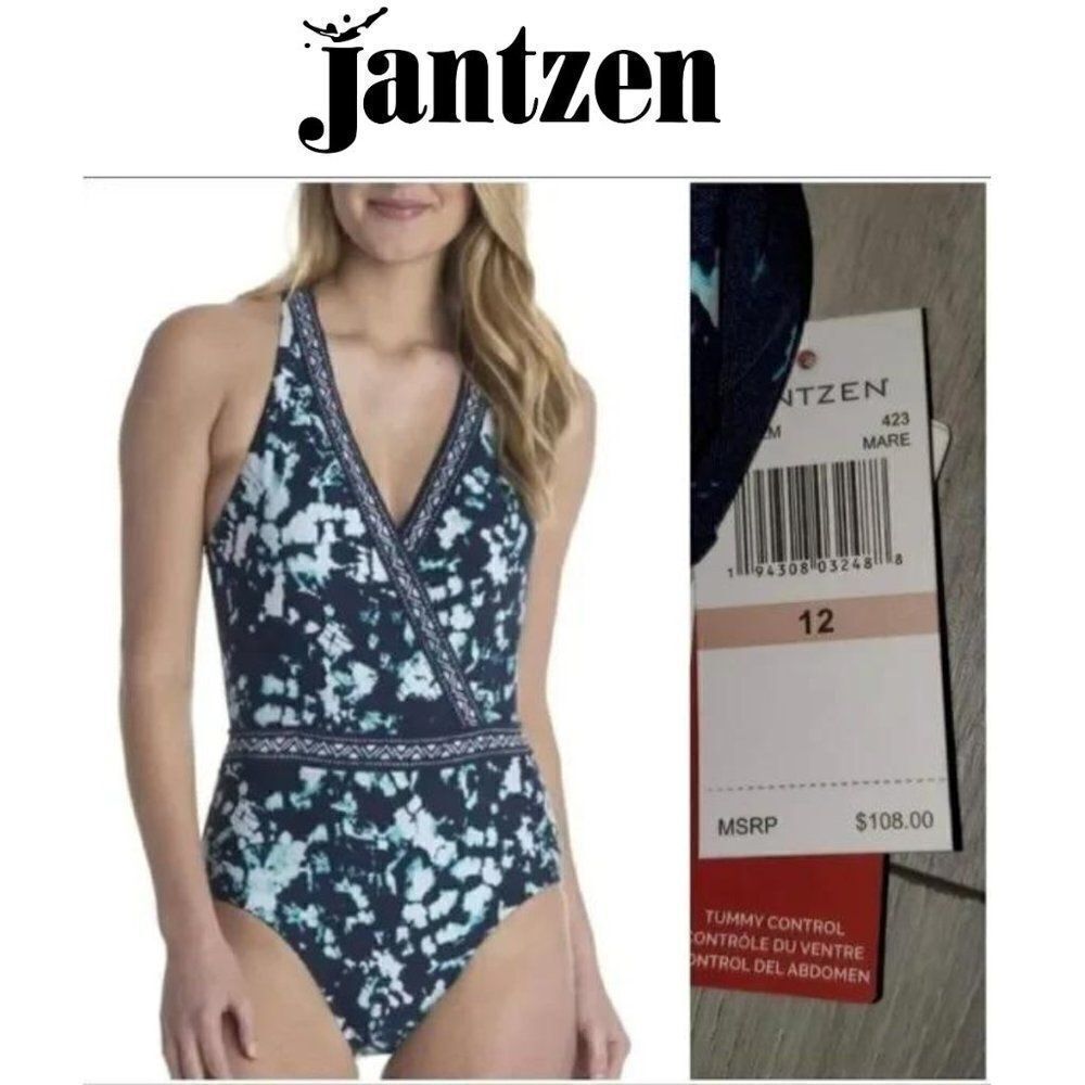 Jantzen tie-dyed one piece bathing suit size 12